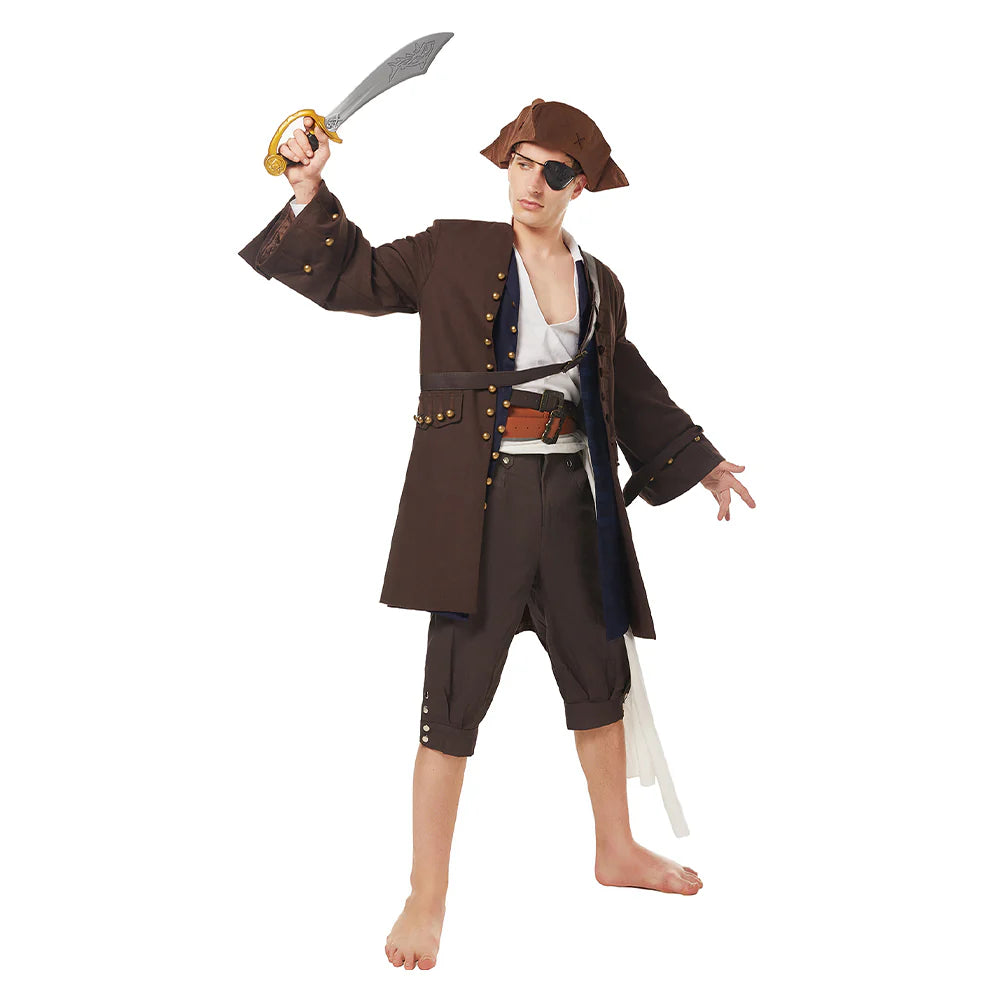 Pirates of the Caribbean Pirates des Caraïbes Jack Sparrow Uniforme Cosplay Costume