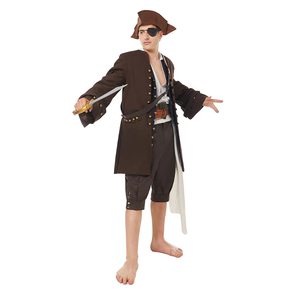 Pirates of the Caribbean Pirates des Caraïbes Jack Sparrow Uniforme Cosplay Costume